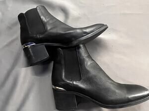 MALÒ M&Lò Italy Black Leather Chelsea Ankle Boots Block Heel EU39 US 8.5 9